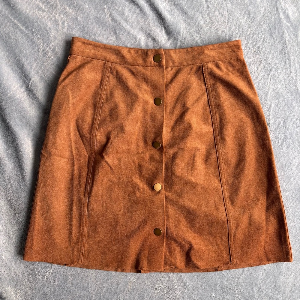 ARITZIA Wilfred Free Centinela Faux Suede Mini Skirt Button Front Women's Size 4